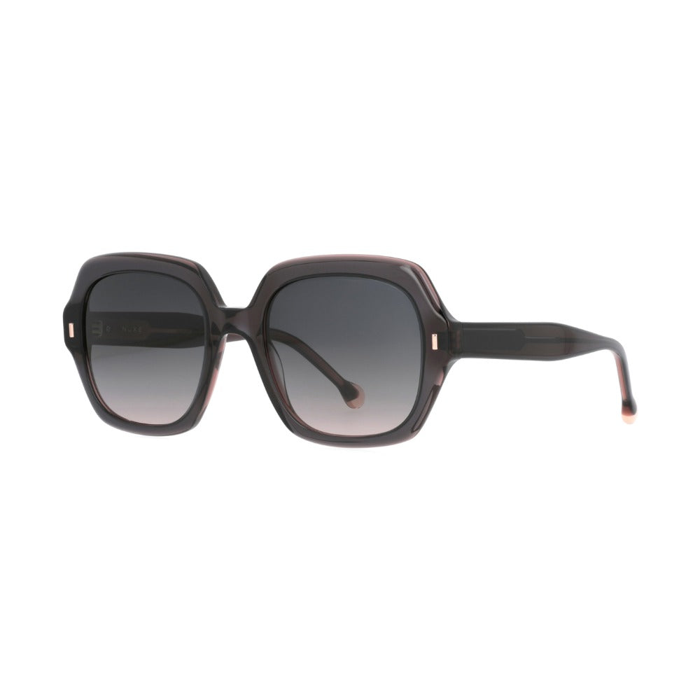 Nuxe Iconic06 Corne Grise et Rose Pâle GRRS de trois-quarts - Les Lunettes de Pauline