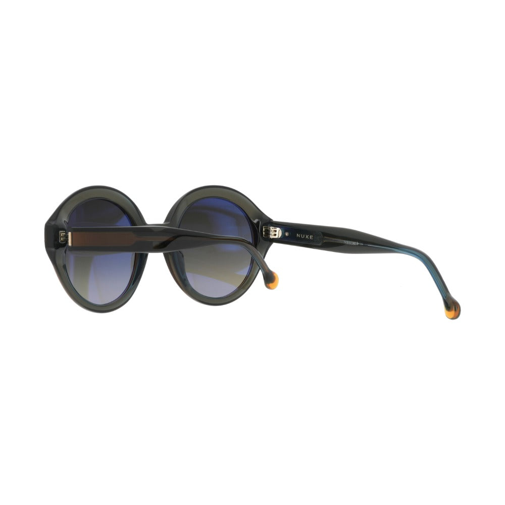 Nuxe Iconic07 Brun et Céladon BRCE en détail des branches - Les Lunettes de Pauline