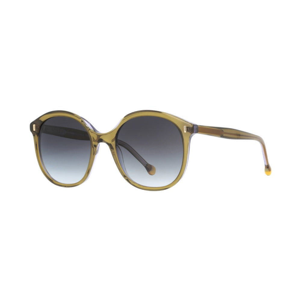 Nuxe Soyeuse7 Cristal Kaki et Cristal Violet KAVI de trois-quarts - Les Lunettes de Pauline