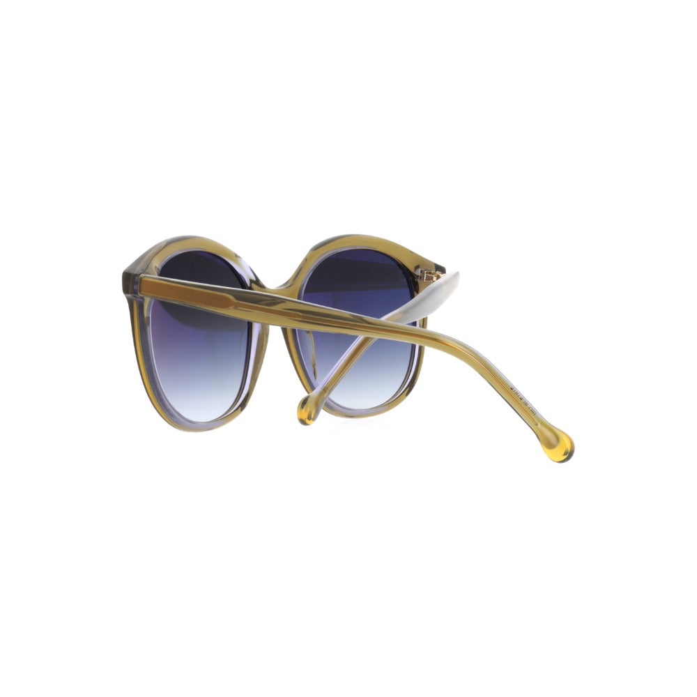 Nuxe Soyeuse7 Cristal Kaki et Cristal Violet KAVI en détail des branches - Les Lunettes de Pauline
