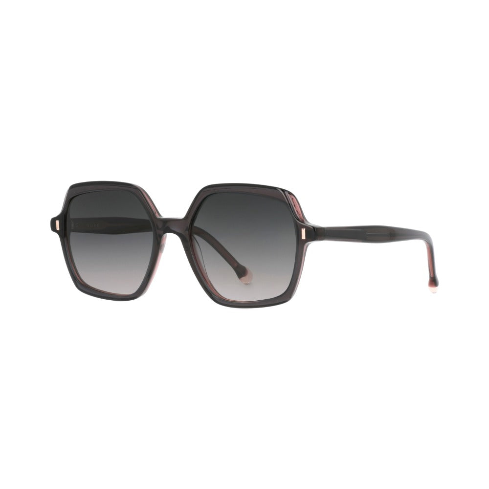 Nuxe Soyeuse8 Corne Grise et Rose Pâle GRRS de trois-quarts - Les Lunettes de Pauline