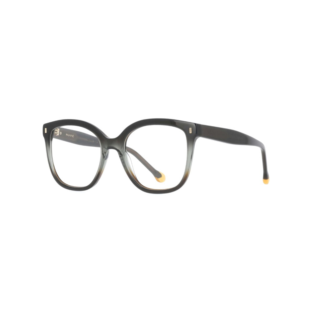 Nuxe Tsubaki08 Écaille Grise et Cristal Brun GRBR de trois-quarts - Les Lunettes de Pauline