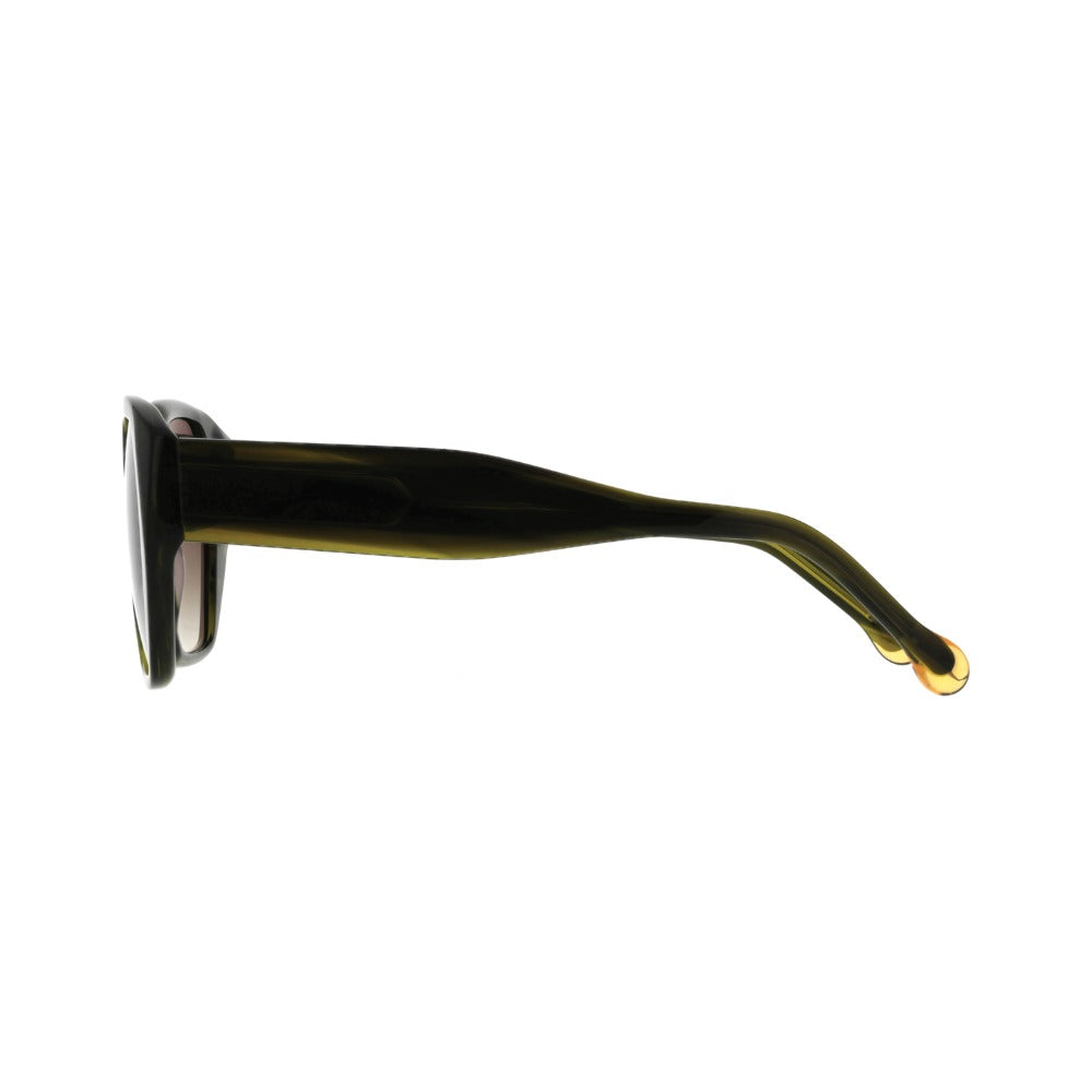 Nuxe Unique02 Écaille Texturée Verte E700 en détail des branches - Les Lunettes de Pauline