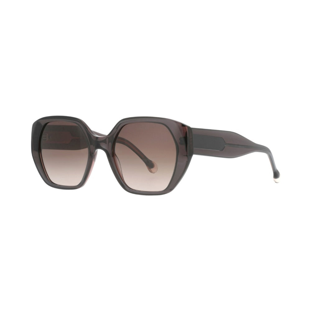 Nuxe Unique02 Corne Grise et Rose Pâle GRRS de trois-quarts - Les Lunettes de Pauline