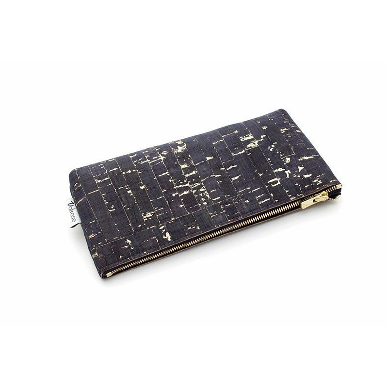 Pochette en liège doré zippée - Les Lunettes de Pauline