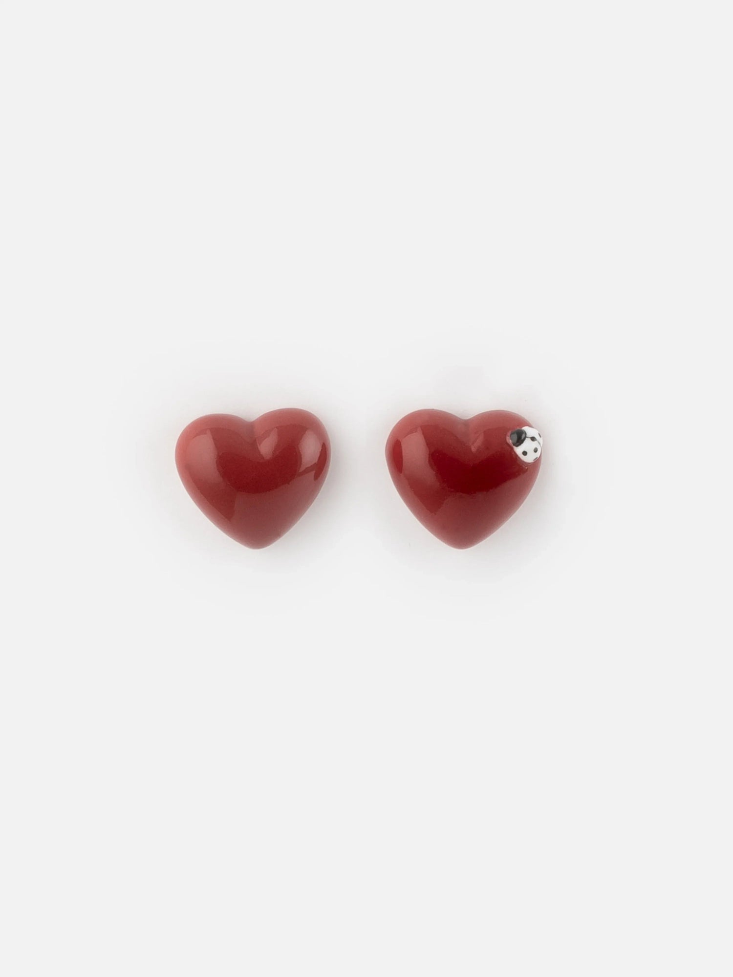 Puces d'oreilles cœur et coccinelle - Chérie Cherry - Nach - Les Lunettes de Pauline