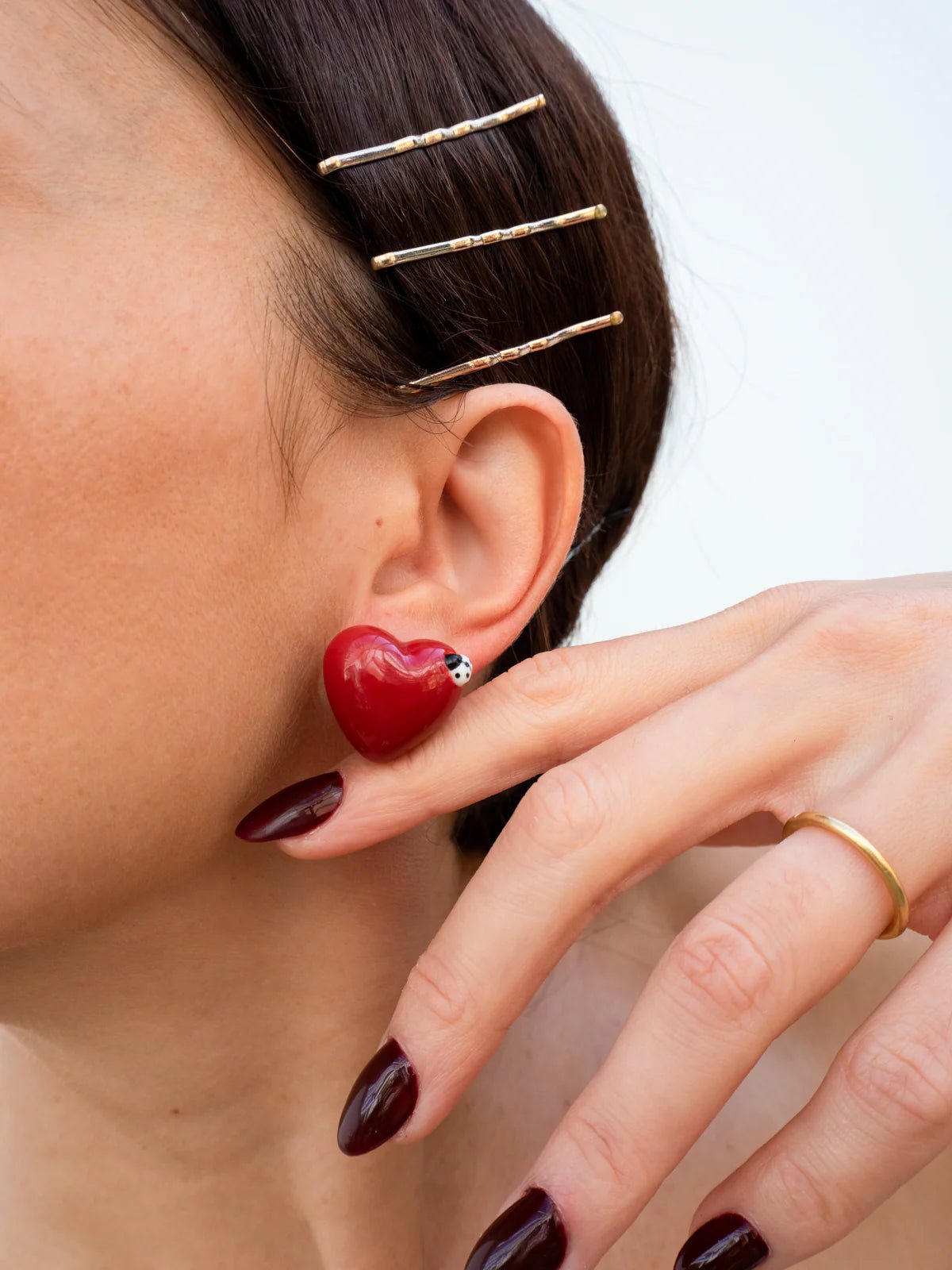 Puces d'oreilles cœur et coccinelle - Chérie Cherry - Nach - Les Lunettes de Pauline