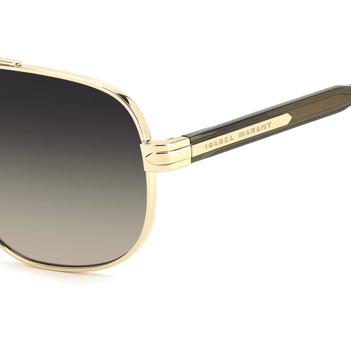 Isabel Marant IM 0281/S Or et Kaki 000 en détail des branches - Les Lunettes de Pauline
