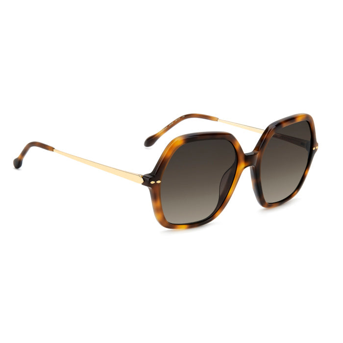 Isabel Marant IM 0206/G/S Écaille Havane 2IK de trois-quarts opposée - Les Lunettes de Pauline