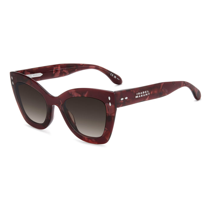 Isabel Marant IM 0050/G/S Bordeaux Marbré JR9 de trois-quarts - Les Lunettes de Pauline