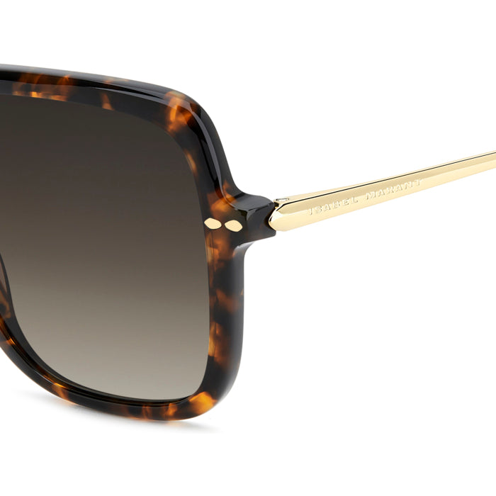 Isabel Marant IM 0229/S Havane Or 2IK en détail des branches - Les Lunettes de Pauline