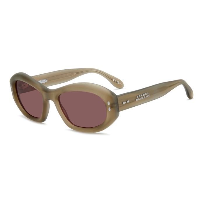 Isabel Marant IM 0237/S Vert Kaki Translucide 3Y5 de trois-quarts - Les Lunettes de Pauline