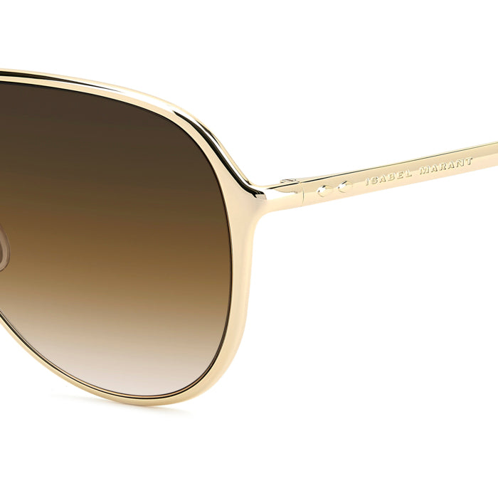 Isabel Marant IM 0219/S Or et Marron 01Q en détail des branches - Les Lunettes de Pauline