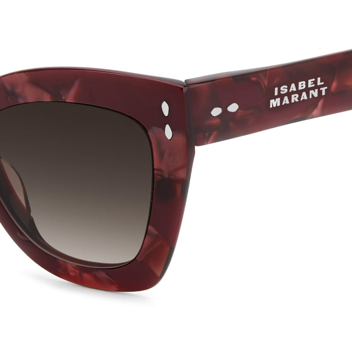 Isabel Marant IM 0050/G/S Bordeaux Marbré JR9 en détail des branches - Les Lunettes de Pauline