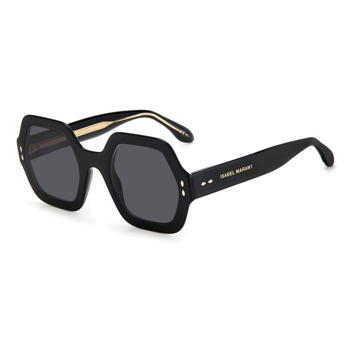 Isabel Marant IM 0004/N/S Noir et Or 2M2 de trois-quarts - Les Lunettes de Pauline