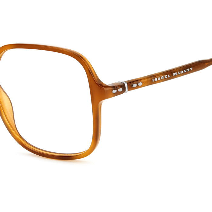 Isabel Marant IM 0063 Caramel Translucide 45Z en détail des branches - Les Lunettes de Pauline