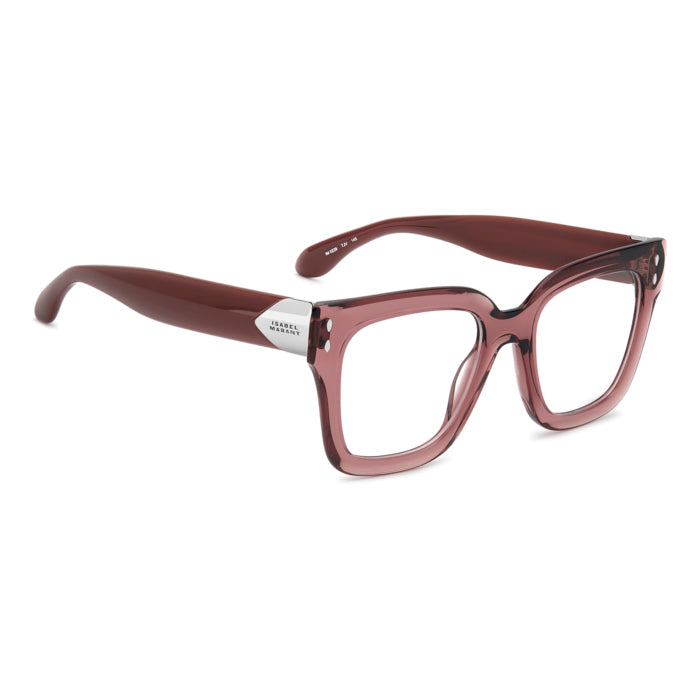Isabel Marant IM 0228 Vieux Rose Translucide TJV de trois-quarts opposée - Les Lunettes de Pauline