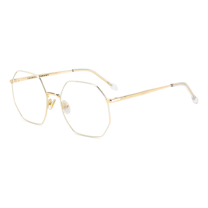 Isabel Marant IM 0179 Blanc et Or VVP de trois-quarts - Les Lunettes de Pauline