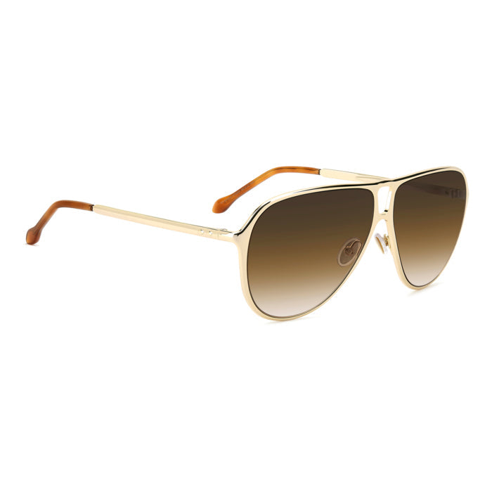 Isabel Marant IM 0219/S Or et Marron 01Q de trois-quarts opposée - Les Lunettes de Pauline