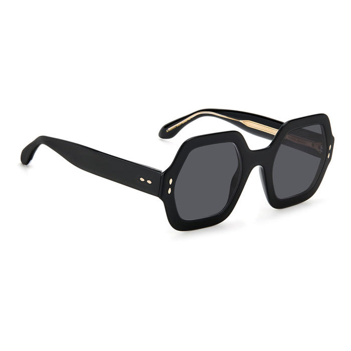Isabel Marant IM 0004/N/S Noir et Or 2M2 de trois-quarts opposée - Les Lunettes de Pauline