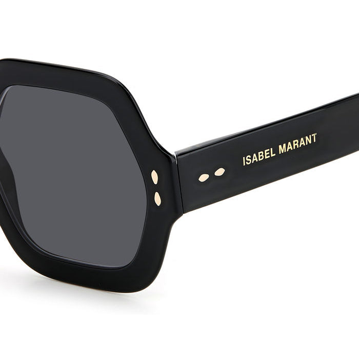 Isabel Marant IM 0004/N/S Noir et Or 2M2 en détail des branches - Les Lunettes de Pauline