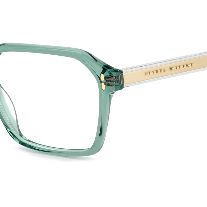 Isabel Marant IM 0204 Vert d'Eau Translucide 1ED en détail des branches - Les Lunettes de Pauline