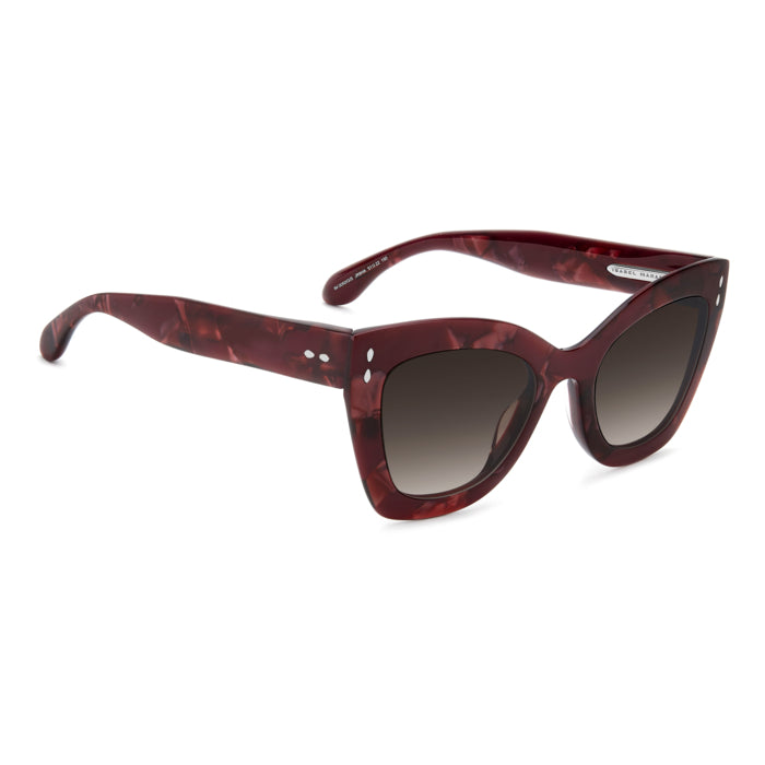 Isabel Marant IM 0050/G/S Bordeaux Marbré JR9 de trois-quarts opposée - Les Lunettes de Pauline