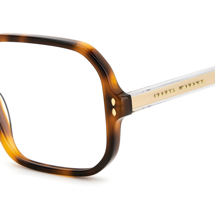 Isabel Marant IM 0168 Havane Or LVL en détail des branches - Les Lunettes de Pauline