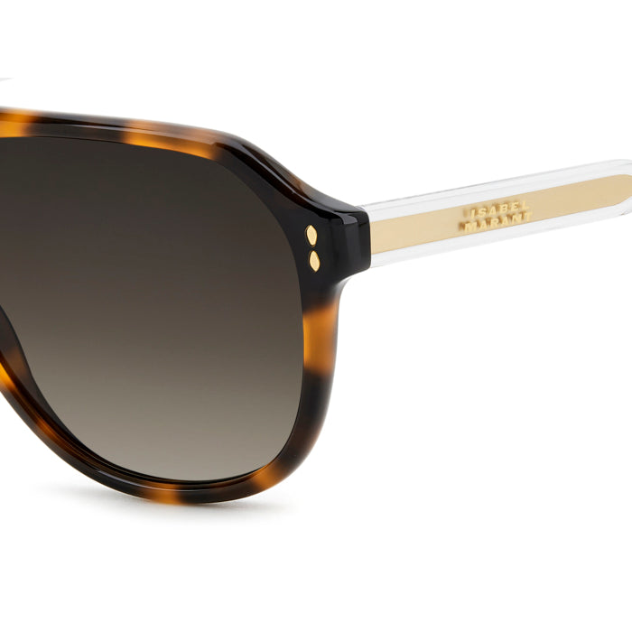 Isabel Marant IM 0216/S Écaille Havane 086 en détail des branches - Les Lunettes de Pauline