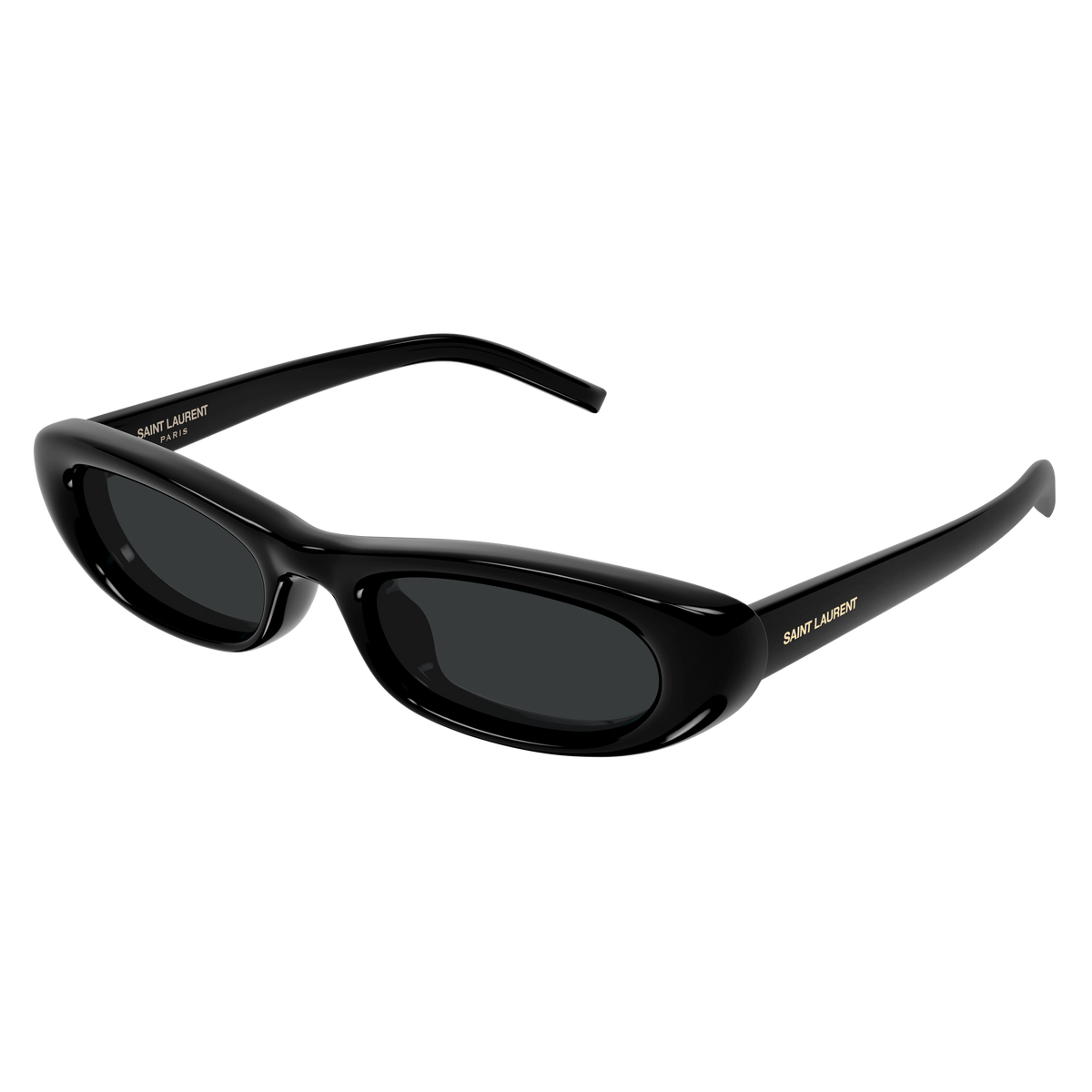 Saint Laurent SL Logo SL 557 Shade Plump Noir 001 de trois-quarts - Les Lunettes de Pauline