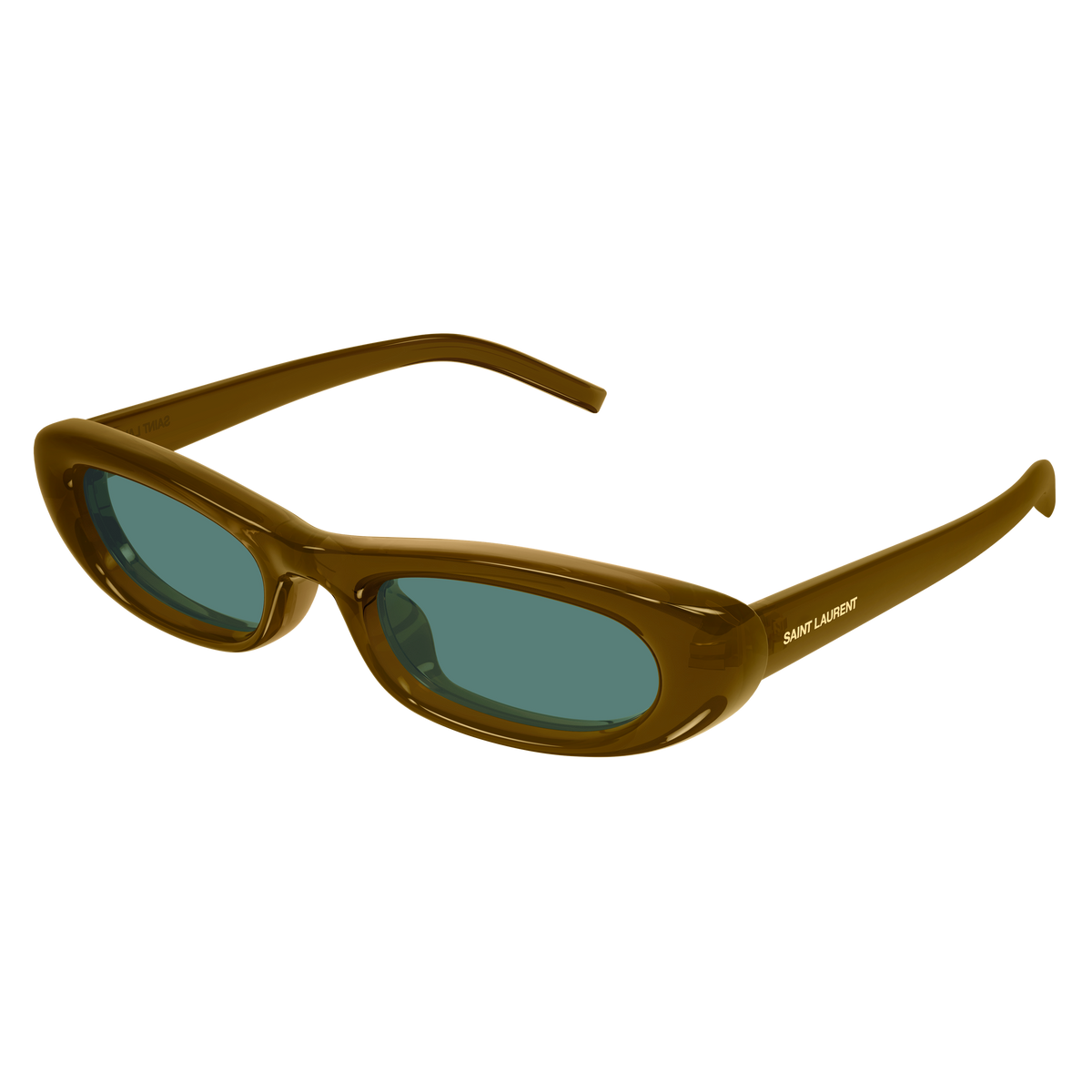 Saint Laurent SL Logo SL 557 Shade Plump Kaki 003 de trois-quarts - Les Lunettes de Pauline