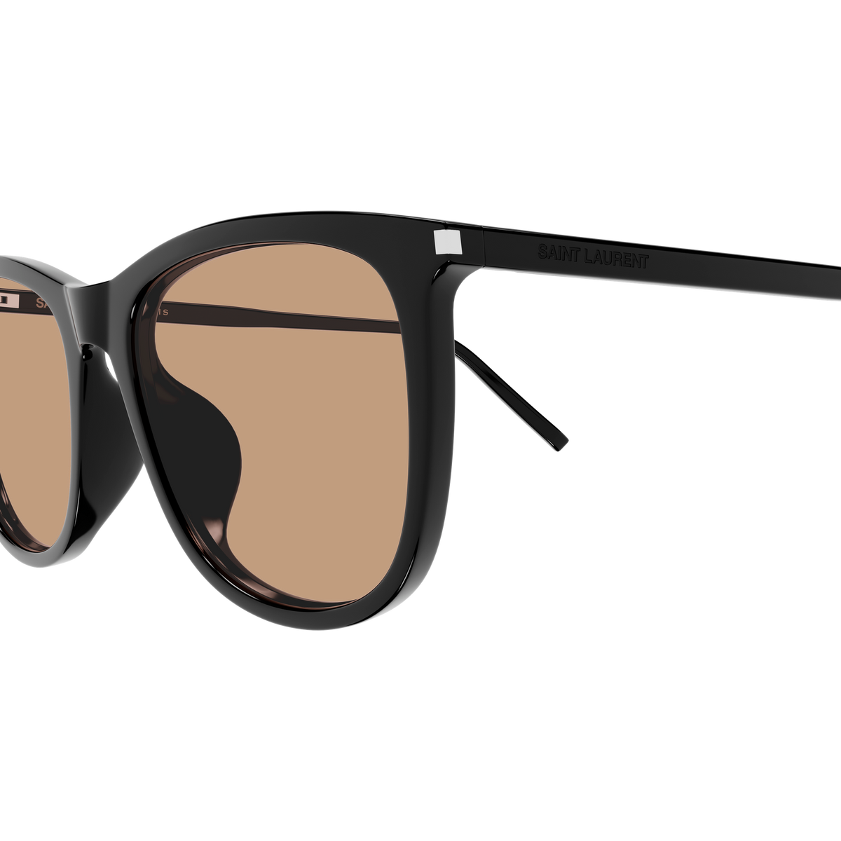 Saint Laurent Corner Angle SL 940/K Noir Verres Bruns 003 en détail des branches - Les Lunettes de Pauline