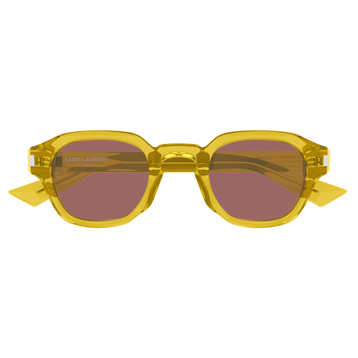 Saint Laurent Corner Angle SL 946 Jaune Translucide 004 de face - Les Lunettes de Pauline