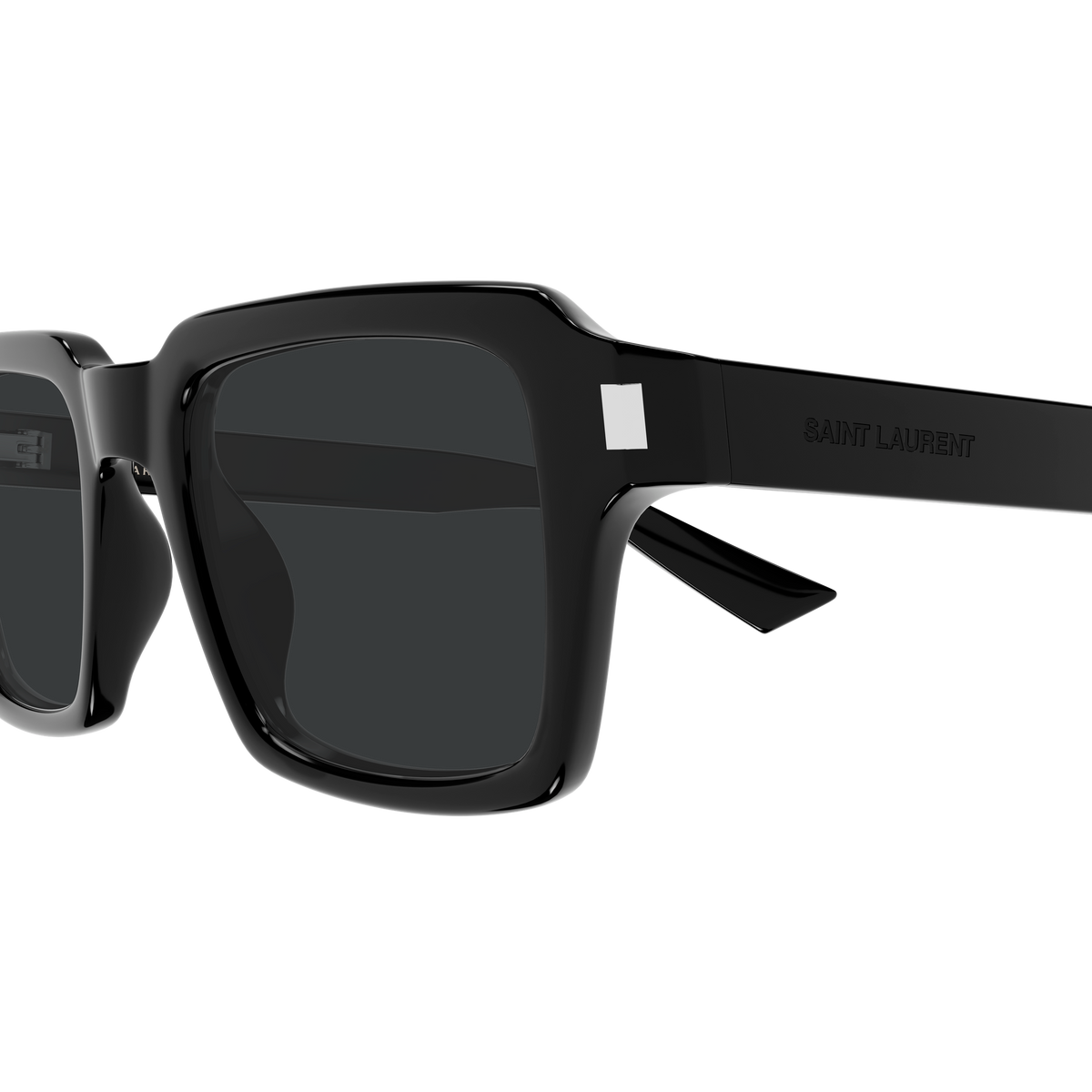 Saint Laurent Corner Angle SL 947 Noir 001 en détail des branches - Les Lunettes de Pauline