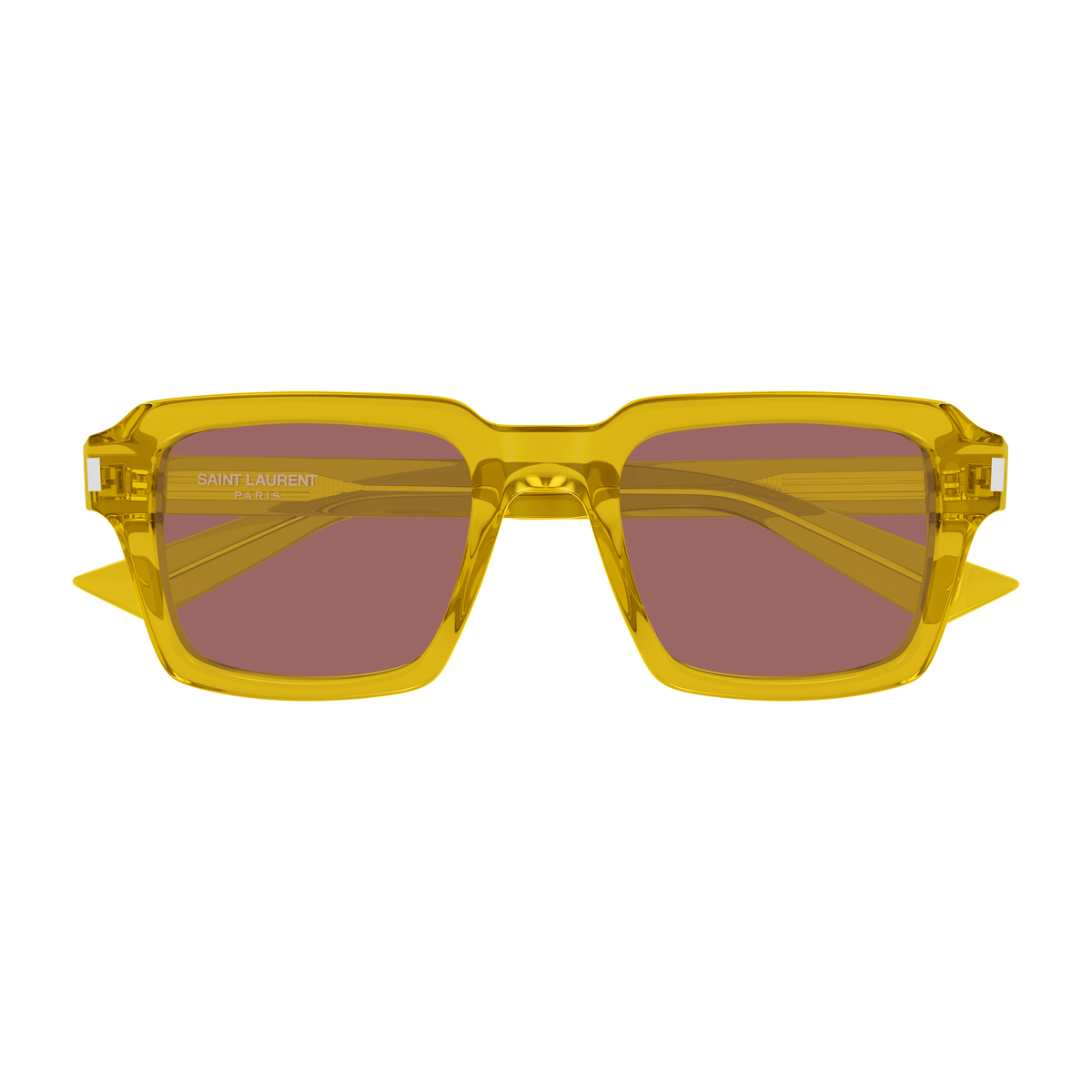 Saint Laurent Corner Angle SL 947 Jaune Translucide 005 de face - Les Lunettes de Pauline