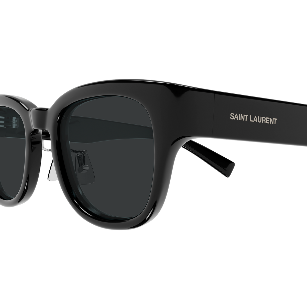 Saint Laurent SL Logo SL 957/J Noir 001 en détail des branches - Les Lunettes de Pauline