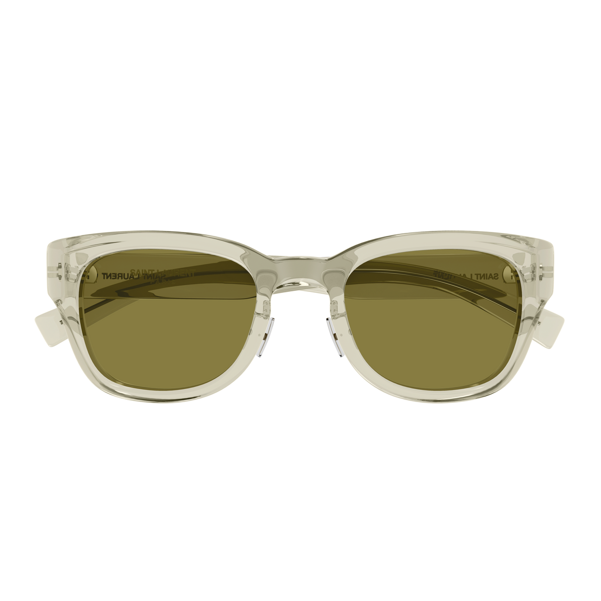 Saint Laurent SL Logo SL 957/J Vert Pâle Translucide 004 de face - Les Lunettes de Pauline