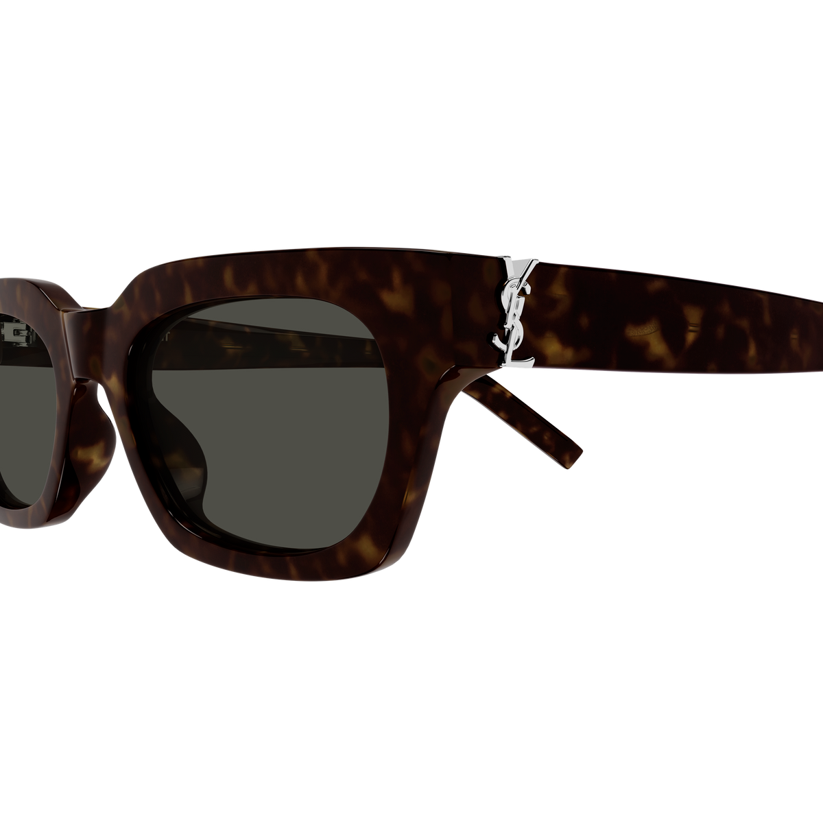 Saint Laurent Monogram SL M175/F Écaille Foncée 002 en détail des branches - Les Lunettes de Pauline