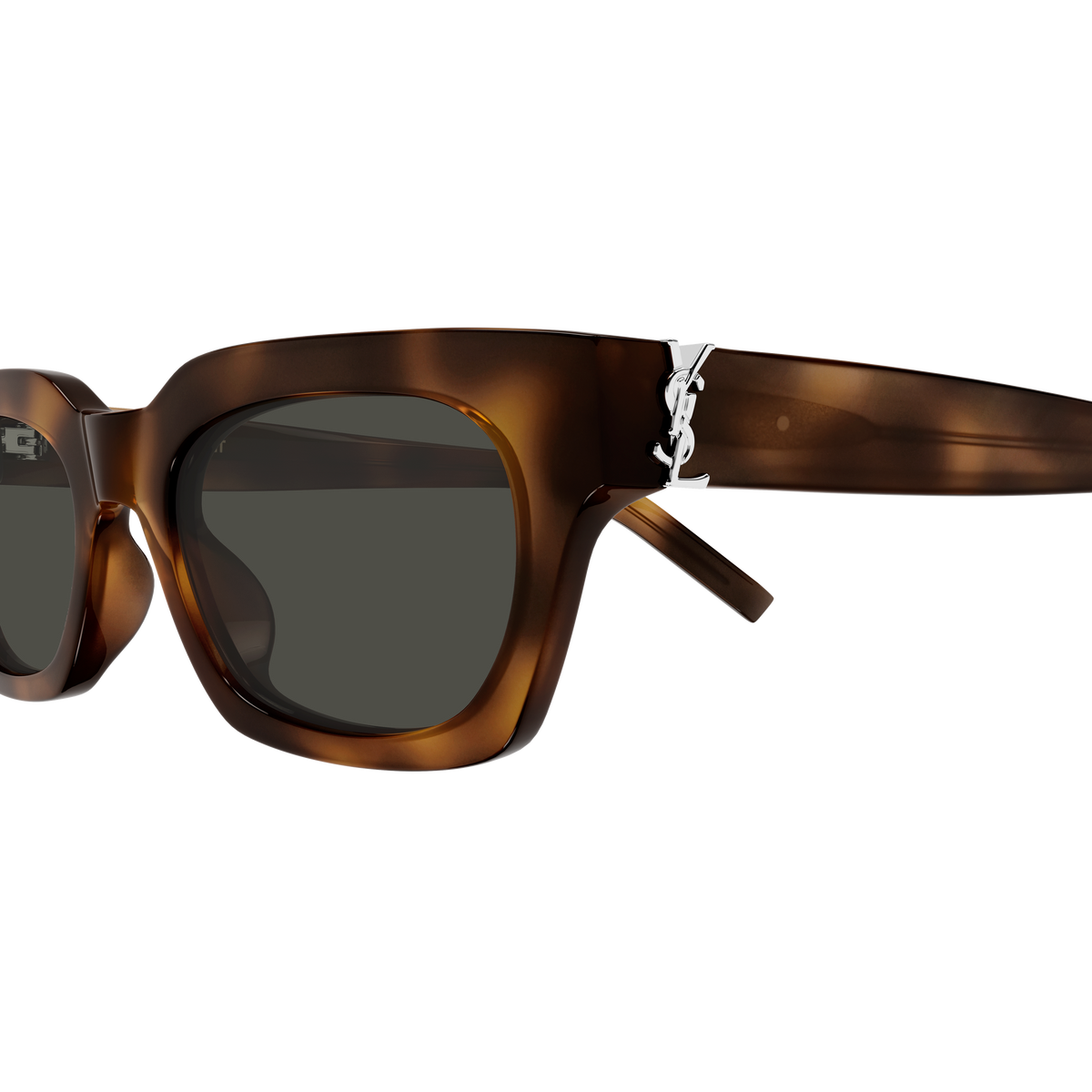 Saint Laurent Monogram SL M175/F Écaille Havane 003 en détail des branches - Les Lunettes de Pauline