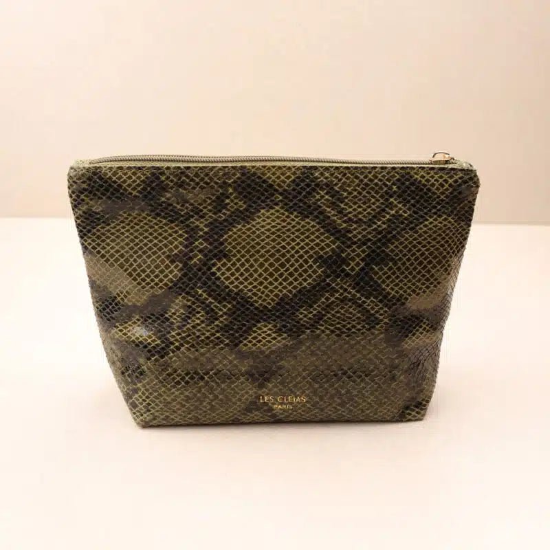 Trousse de voyage Nacéria Cuir Kaki - Les Lunettes de Pauline