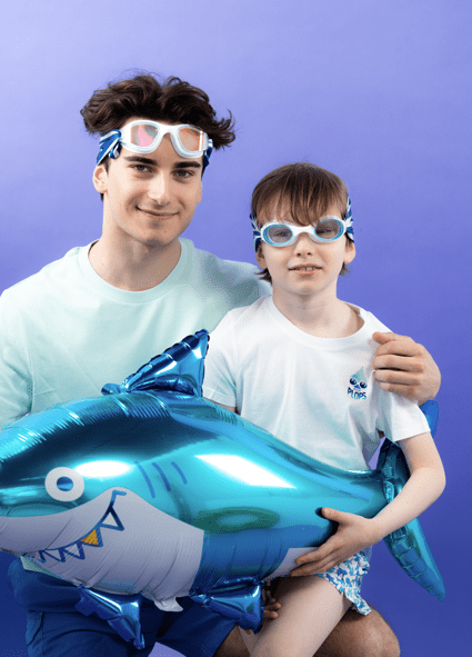 Waterplops Bandana Marinière – Lunettes de piscine 4 - 7ans - Les Lunettes de Pauline