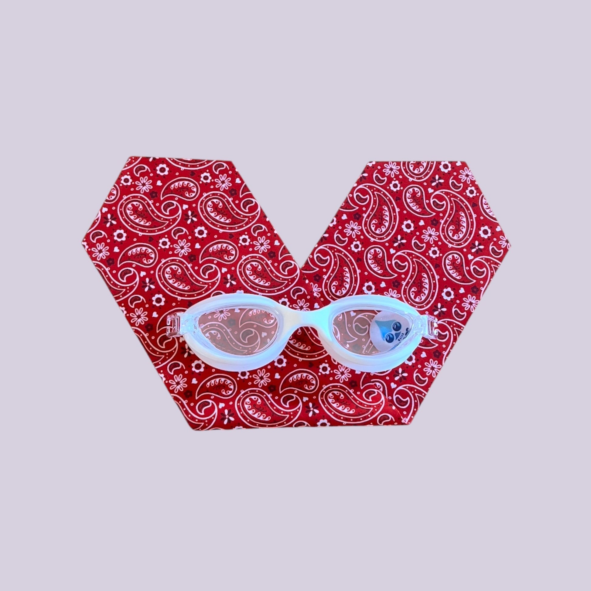 Waterplops Bandana Rouge – Lunettes de piscine 8 - 12ans - Les Lunettes de Pauline