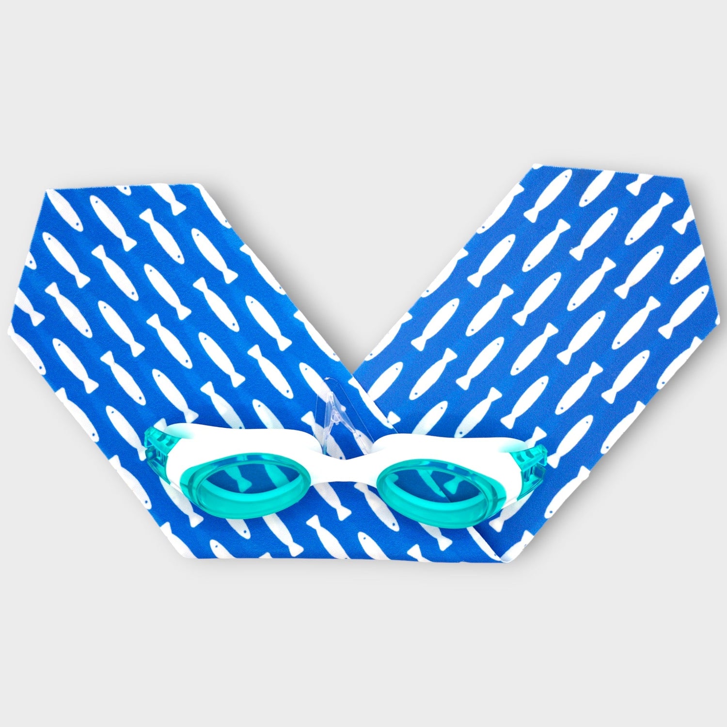 Waterplops Bleu Sardines – Lunettes de piscine 8 - 12ans - Les Lunettes de Pauline