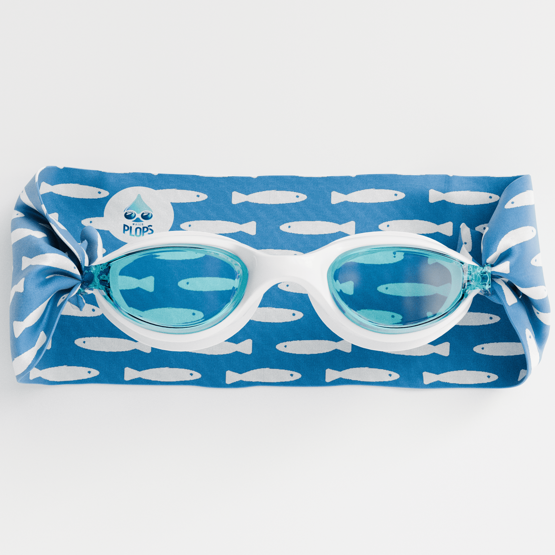 Waterplops Bleu Sardines – Lunettes de piscine 8 - 12ans - Les Lunettes de Pauline