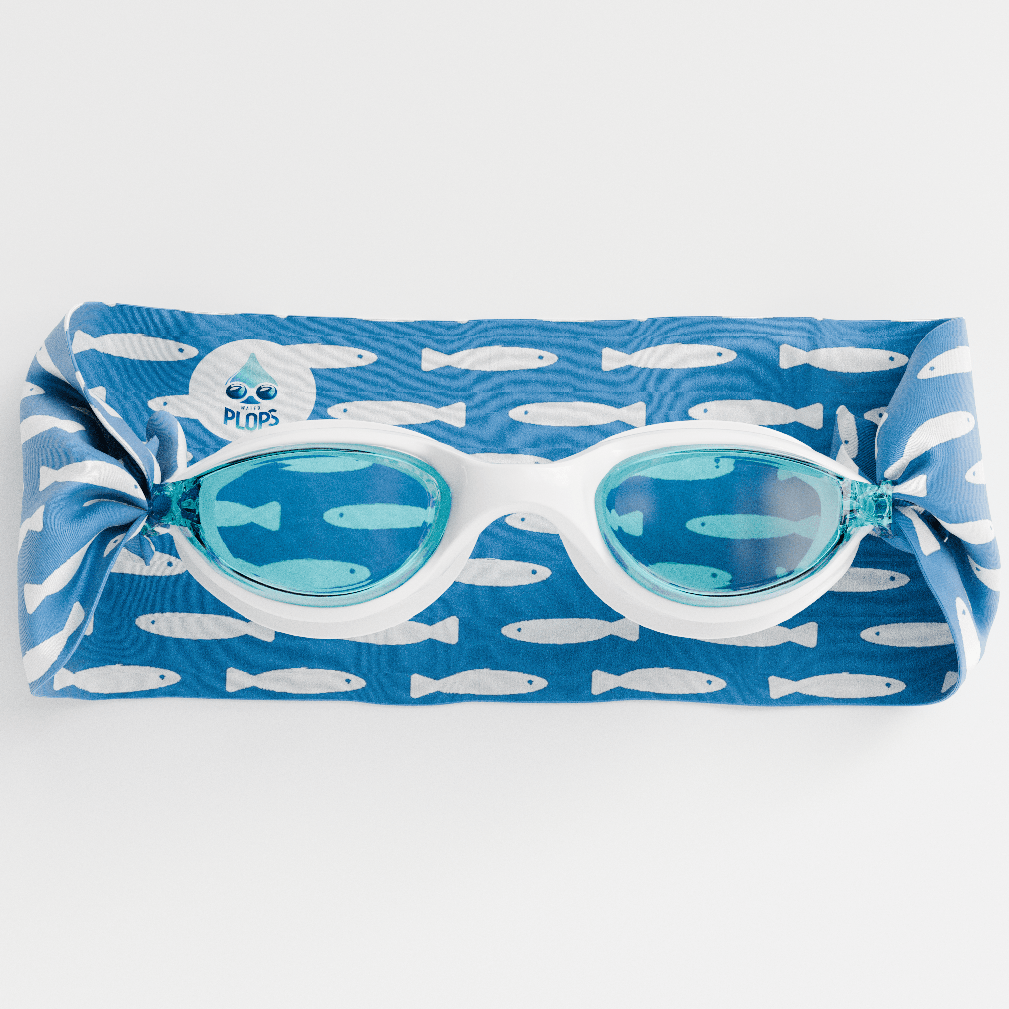 Waterplops Bleu Sardines – Lunettes de piscine 8 - 12ans - Les Lunettes de Pauline