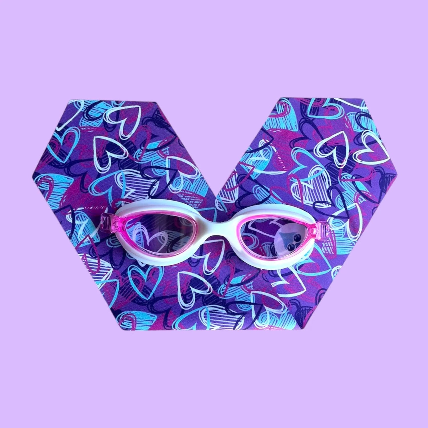 Waterplops Coeurs Violets – Lunettes de piscine 7-12ans - Les Lunettes de Pauline
