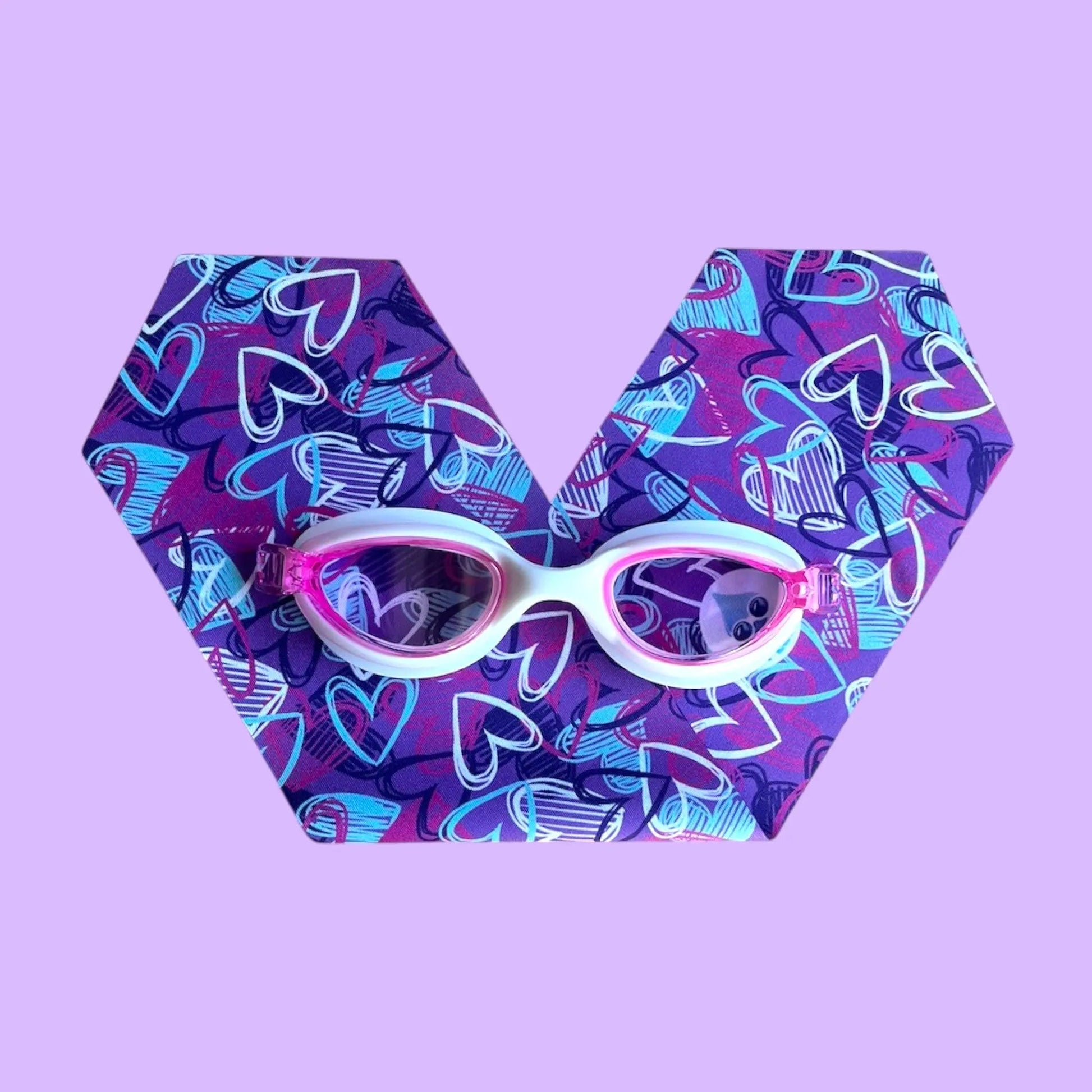 Waterplops Coeurs Violets – Lunettes de piscine 7-12ans - Les Lunettes de Pauline