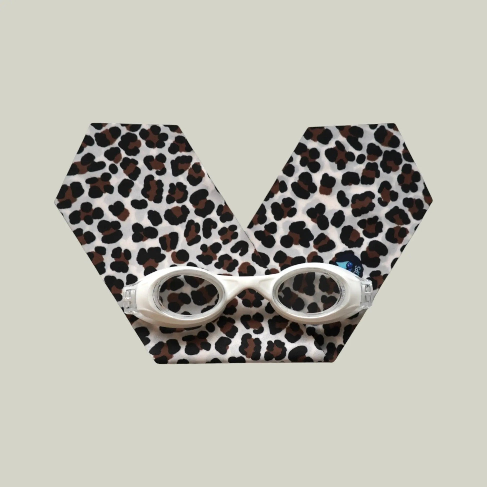 Waterplops Léopard Marron & Noir – Lunettes de piscine 4-7ans - Les Lunettes de Pauline