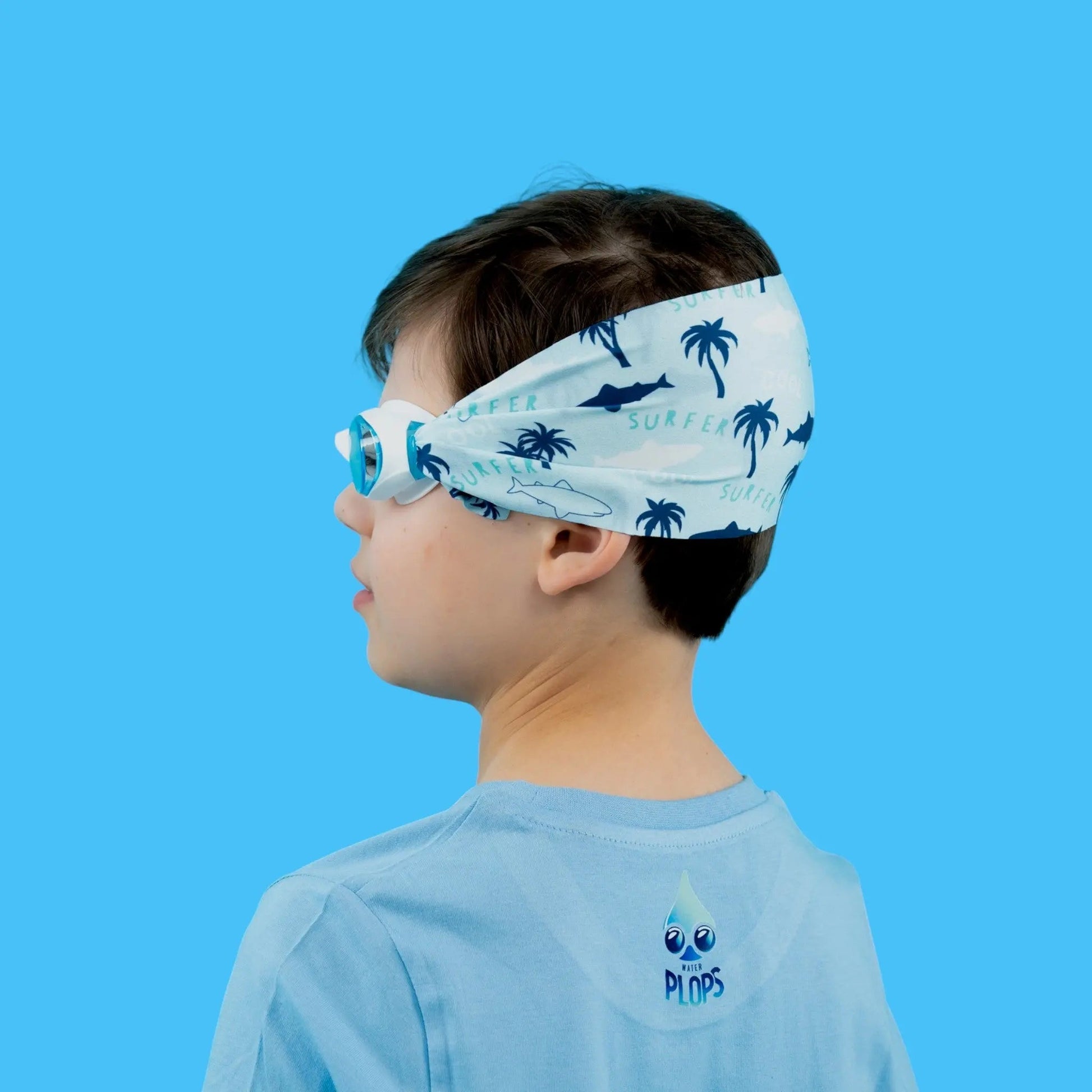 Waterplops Requins Palmiers – Lunettes de piscine 4-7ans - Les Lunettes de Pauline