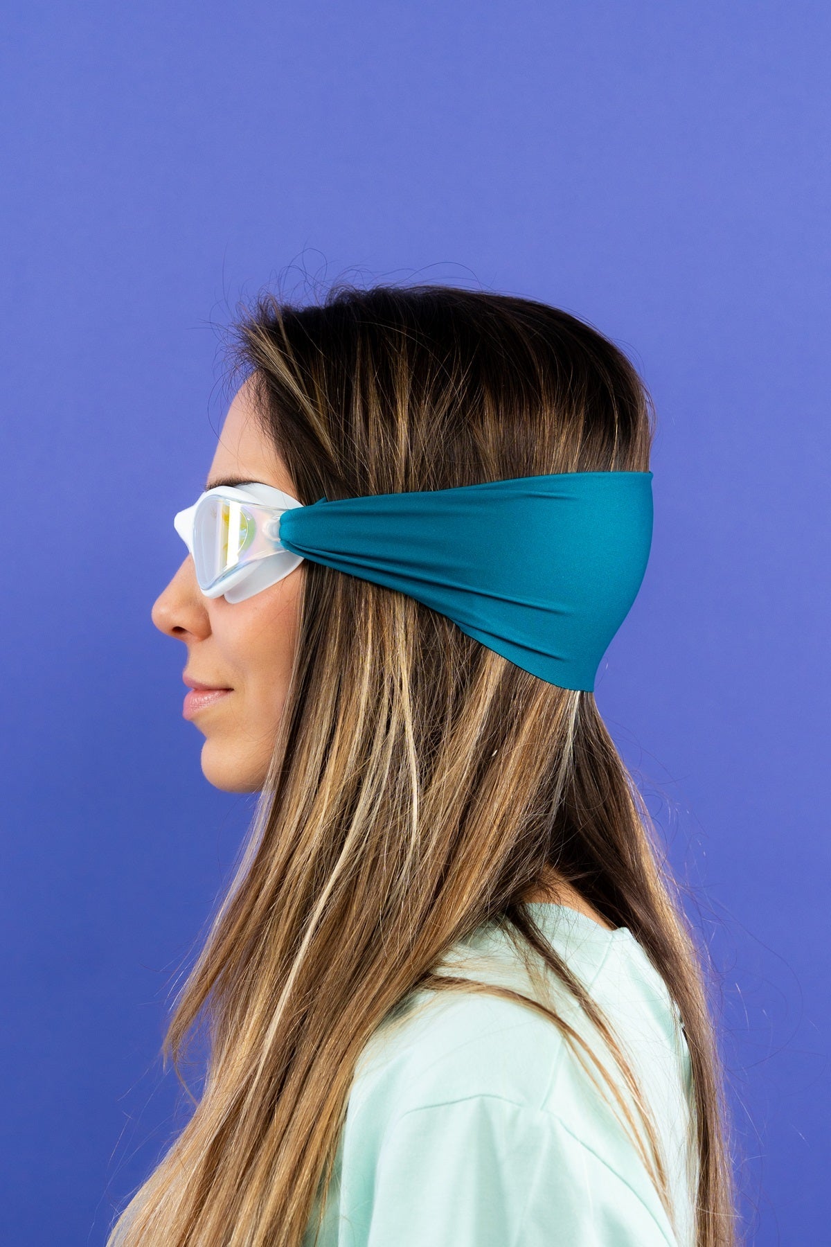 Waterplops Uni bleu canard – Lunettes de piscine adultes - Les Lunettes de Pauline